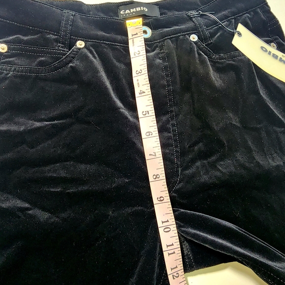 NWT Cambio Women's Size 12 Waist 30" Sharon Black Velvet Ankle High Rise Pants - Picture 7 of 8